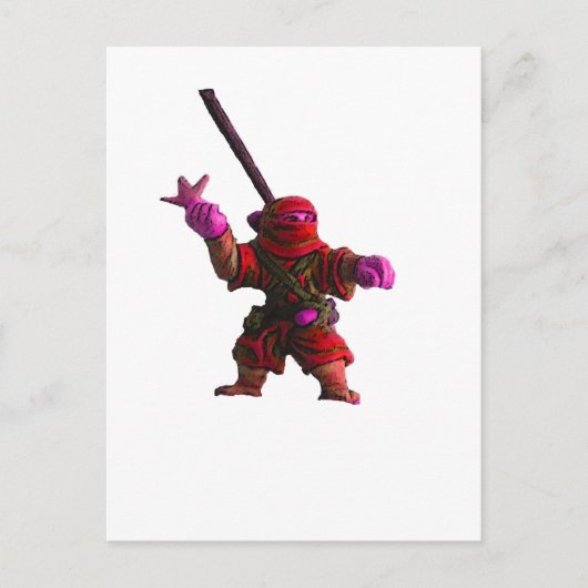 Carte Postale Ninja en rouge (Devant)