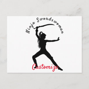 Carte Postale Ninja épéiste Silhouette Thunder_Cove