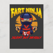 Carte Postale Ninja Fart Humour Karate Silent Farting Plaisanter (Devant)