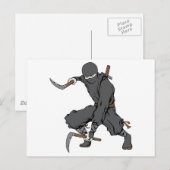 Carte Postale Ninja ~ Ninjas Arts Martiaux Guerrier Imaginaire A (Devant / Derrière)
