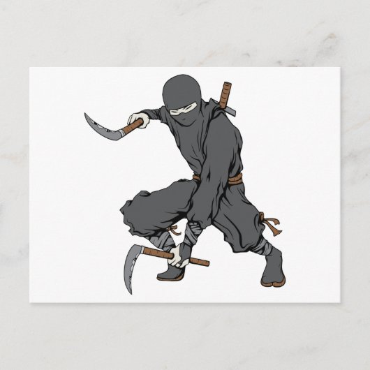 Carte Postale Ninja ~ Ninjas Arts Martiaux Guerrier Imaginaire A (Devant)