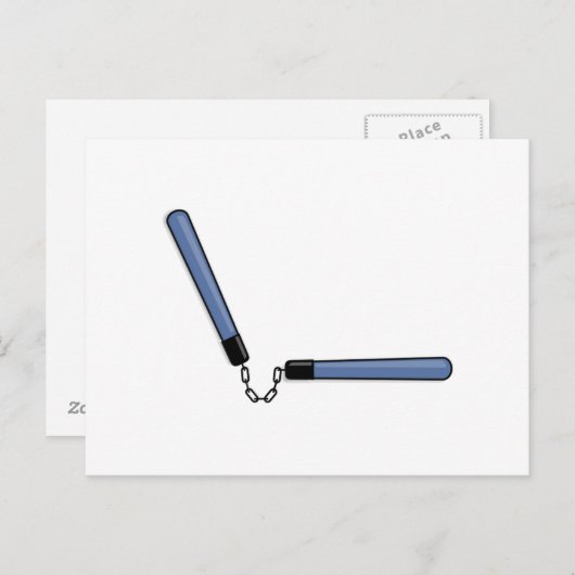 Carte Postale Ninja Nunchucks (Devant / Derrière)