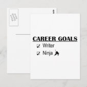 Carte Postale Ninja Objectifs de carrière - Écrivain (Devant / Derrière)