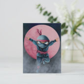 Carte Postale Ninja sauteur Lune Rouge (Debout devant)