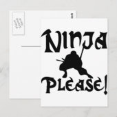 Carte Postale Ninja S'Il Vous Plaît ! (Devant / Derrière)