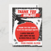 Carte Postale Ninja Warrior Karate Anniversaire Merci (Devant / Derrière)