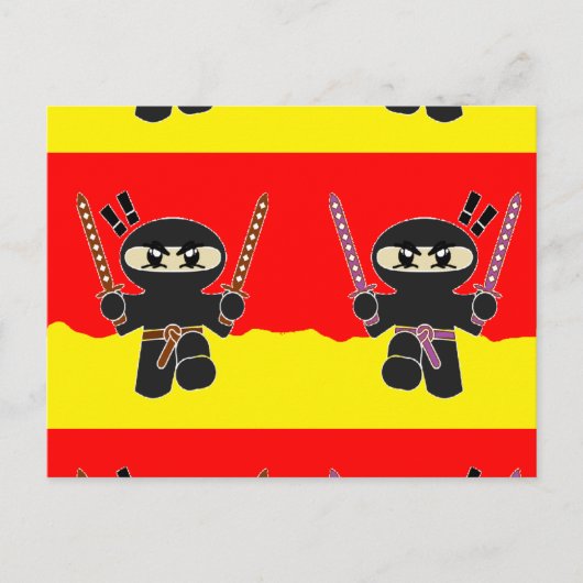 Carte Postale Ninjas en colère (Devant)