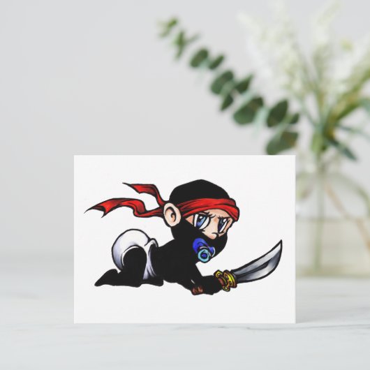 Carte Postale Ninjutsu bébé Ninja (Debout devant)
