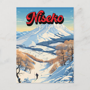 Carte Postale Niseko Hokkaido Japon Hiver Art Vintage