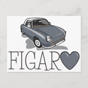 Carte Postale Nissan Figaro Lapiz Grey