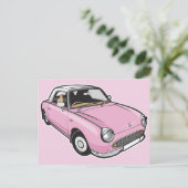 Carte Postale Nissan Figaro rose (Debout devant)