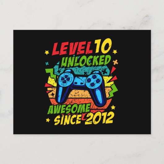 Carte Postale Niveau 10 Débloqué Super 2012 Jeu 10ème Anniversai (Devant)