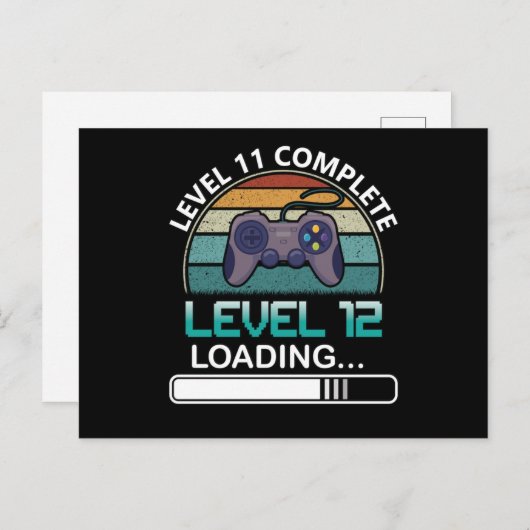 Carte Postale Niveau 11 Complété Niveau 12 | Jeu vidéo d'anniver (Devant / Derrière)
