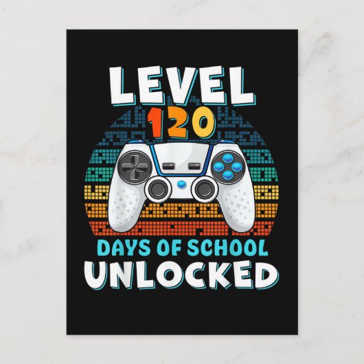 Carte Postale Niveau 120 jours d'école débloqué (Devant)