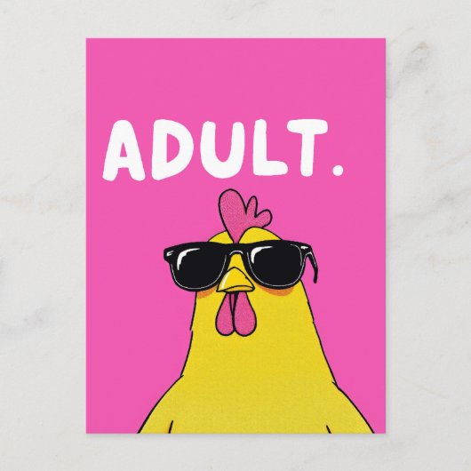 Carte Postale Niveau d'adultitude : Patron Poulet (Devant)