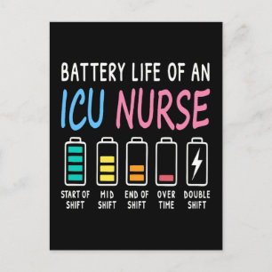 Carte Postale Niveau de batterie d'un graphique d'humour d'infir