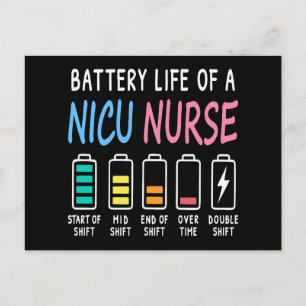 Carte Postale Niveau d'humour de la durée de vie de la batterie