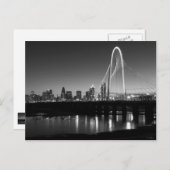 Carte Postale Niveaux de gris Dallas Skyline Dawn (Devant / Derrière)