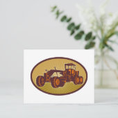 Carte Postale niveleuse routière de construction (Debout devant)