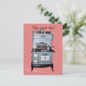 Carte postale no 1 pour cuisinière en bois - perso (Debout devant)