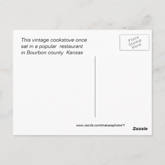 Carte postale no 1 pour cuisinière en bois - perso (Dos)