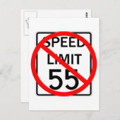 Carte Postale No 55 mi/h Speed Limit Sign (Devant / Derrière)