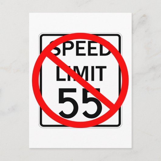 Carte Postale No 55 mi/h Speed Limit Sign (Devant)