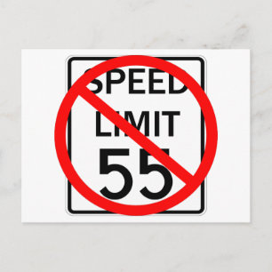 Carte Postale No 55 mph Speed Limit Sign