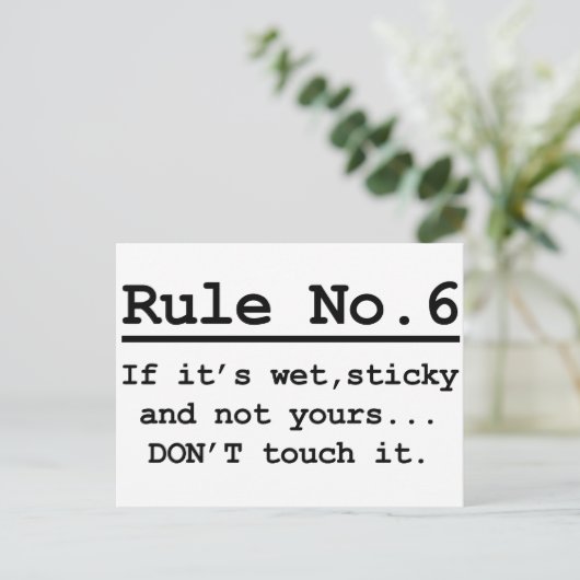 Carte Postale No. 6 de règle (Debout devant)