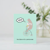 Carte Postale No Bunny's Écoute Whimsical Drôle Illustration (Debout devant)