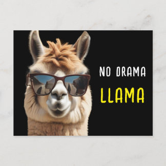 Carte Postale No Drama Llama Cool Alpaca avec lunettes de soleil