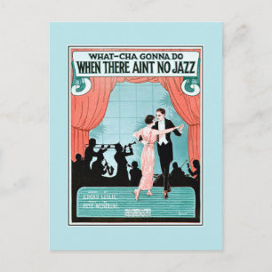Carte Postale No Jazz 1920s jazz age vintage feuille de musique