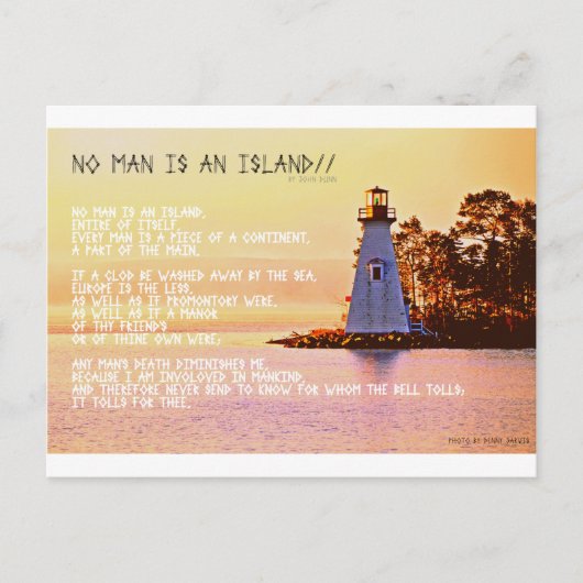 Carte Postale No Man is an Island, par John Dunne. (Devant)