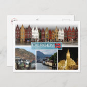 Carte Postale NO Norvège - Bergen - (Devant / Derrière)