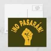 Carte Postale No Pasaran - Ils ne passeront pas (Devant / Derrière)