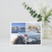 Carte Postale NO Spitsbergen - Svalbard - Fjord - Ours Polaire - (Debout devant)