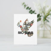 Carte Postale No War Peace Dove Pacifist Bold Statement (Debout devant)