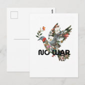 Carte Postale No War Peace Dove Pacifist Bold Statement (Devant / Derrière)
