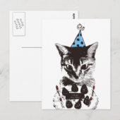 Carte Postale Nobigao Anniversaire Chat (Devant / Derrière)