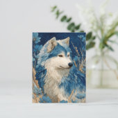 Carte Postale Noble Blue Wolf in Golden Grass Garden (Debout devant)