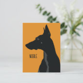 Carte Postale Noble noir Doberman (Debout devant)