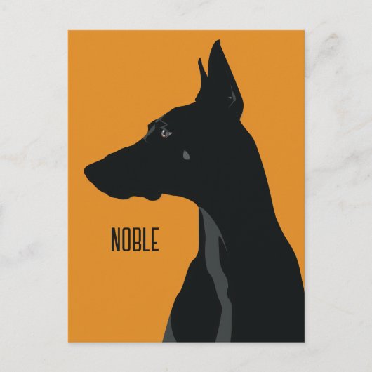 Carte Postale Noble noir Doberman (Devant)