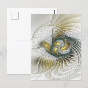 Carte Postale Nobly Golden Turquoise Imaginaire Fractal Art
