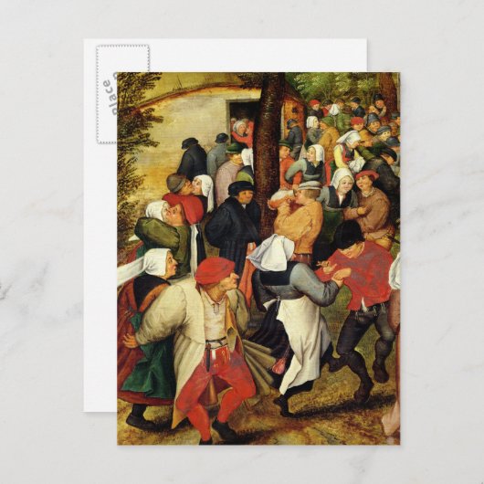 Carte Postale Noces villageoises, détail de personnes dansant (Devant / Derrière)