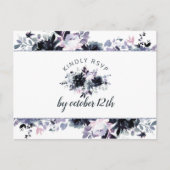 Carte Postale Nocturne bleu Mariage choix de repas RSVP (Devant)