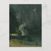 Carte Postale Nocturne en Noir et Or, Falling Rocket (Devant)