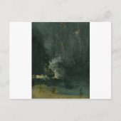 Carte Postale Nocturne en Noir et Or, Falling Rocket (Devant)