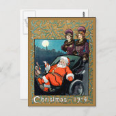 Carte Postale Noël 1904, illustration vintage (Devant / Derrière)