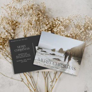 Carte Postale Noël 1 photo botanique floral plié vacances