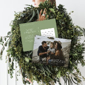 Carte Postale Noël 1 photo sauge vert moderne typographie